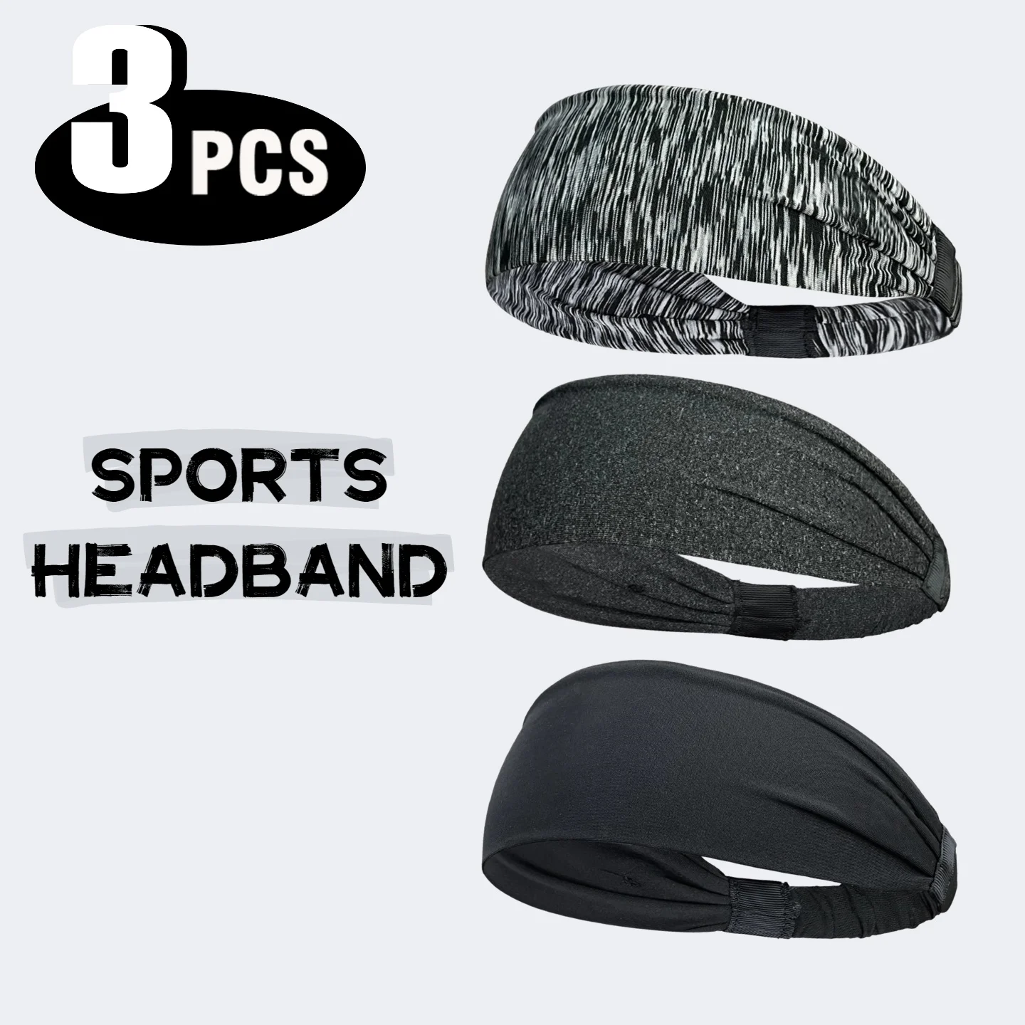 Sports Performance Sweat-Wicking Headbands - Unisex Soft Stretch Fitness Bands