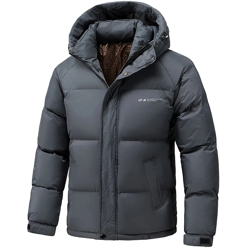 Veste d'hiver en duvet de coton pour hommes, Parka chaude et épaisse, ample et décontractée, à capuche, manteau bouffant coupe-vent