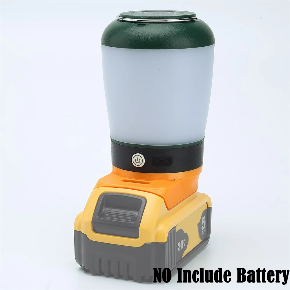 

LED Work Light Portable Adjustable For DeWalt 18V DCB206 DCB205 Lithium Battery Workshop Family Camping Travel Lantern