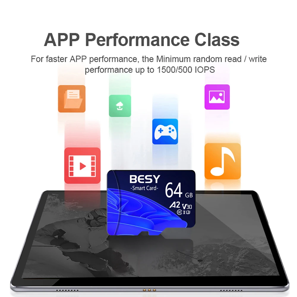 오리지널 BESY 마이크로 카드 SD TF C10 32GB 64GB 128GB 256GB 최대 129MB/s 읽기 속도 메모리 카드 플래시 메모리 TF 카드 (휴대폰용)