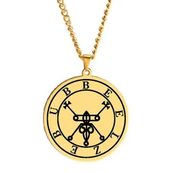 Exquisite Beelzebub Sigil Stainless Steel Pendant Necklace - 60cm (Gold color)