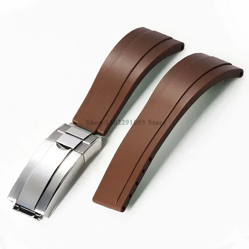 Enhanced Waterproof Silicone Sport Watch Strap with Metal Fold Buckle - 20mm Rubber Wrist Band
