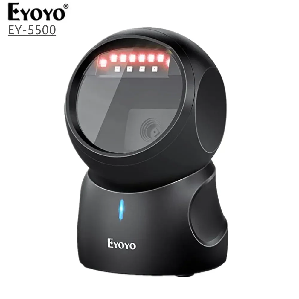 Eyoyo 2D Barcode Scanner QR Code Scanner Automatic Sensing Scanning Omnidirectional Hands-Free Barcode Reader QR Screen barcode scanner