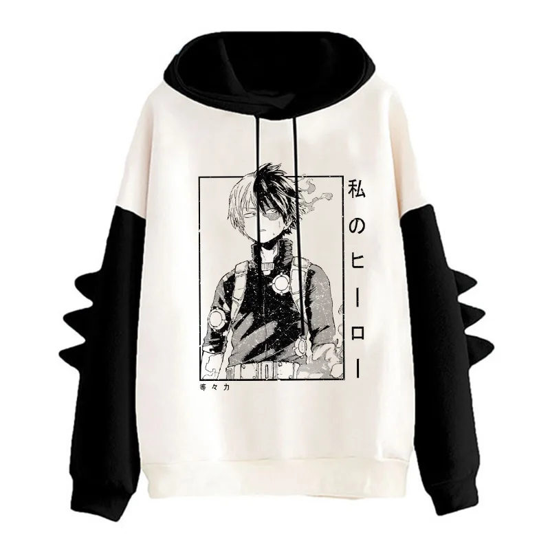 oversized sweatshirt Unisex My Hero Academia Hoodie Bakugou Japanese Anime Manga Sweatshirt Todoroki Boku No Hero Academia Kawaii Cute Hoody Harajuku fox racing hooded shirts & tops