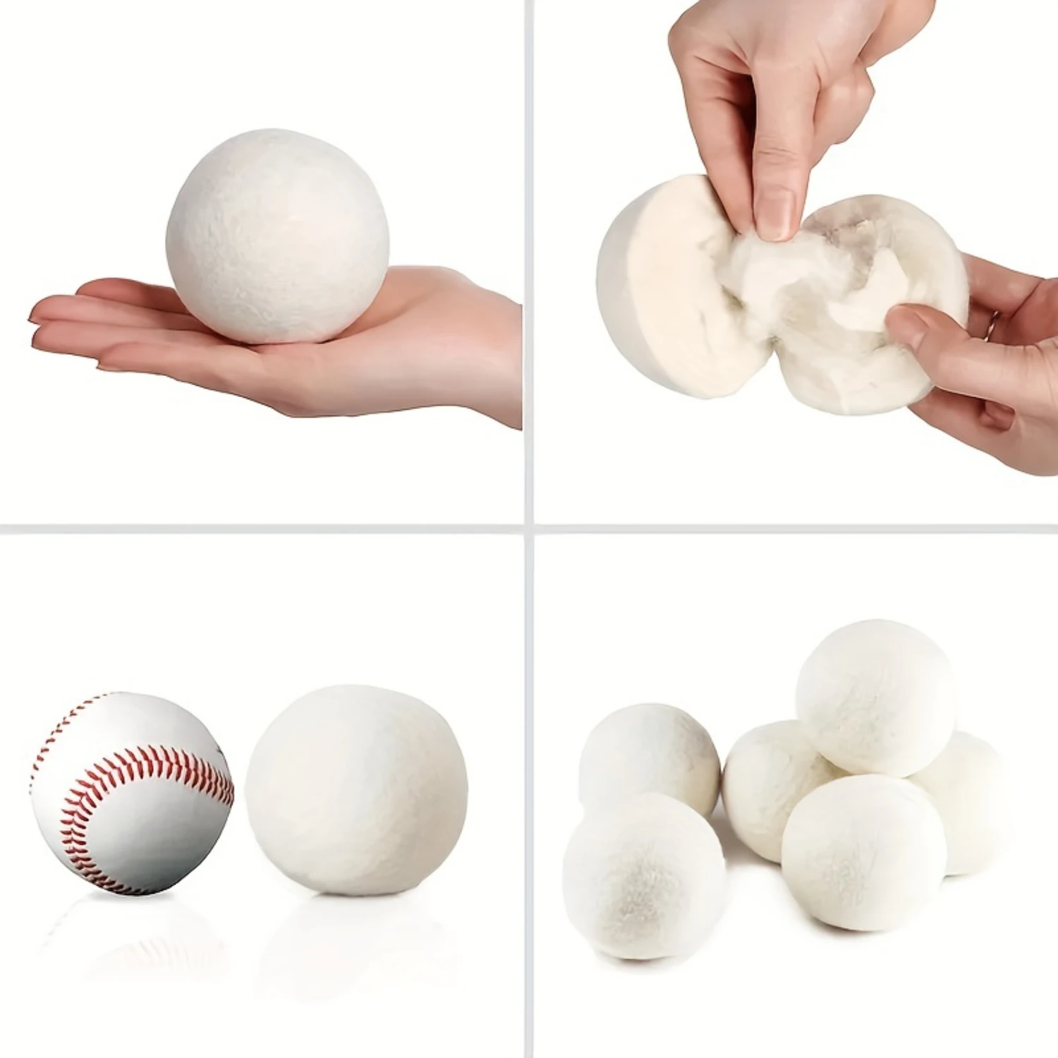"Zero-Waste" 3-Piece Reusable Wool Laundry Dryer Balls-1.96" Soft Felt Fabric Balls For Clothes, Eco-Friendly Cleaning Supplie