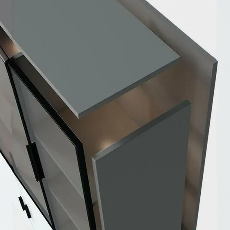 luxury corner mini whiskey Wooden corner glass for for the home living room with lights glass bar wine cabinet display