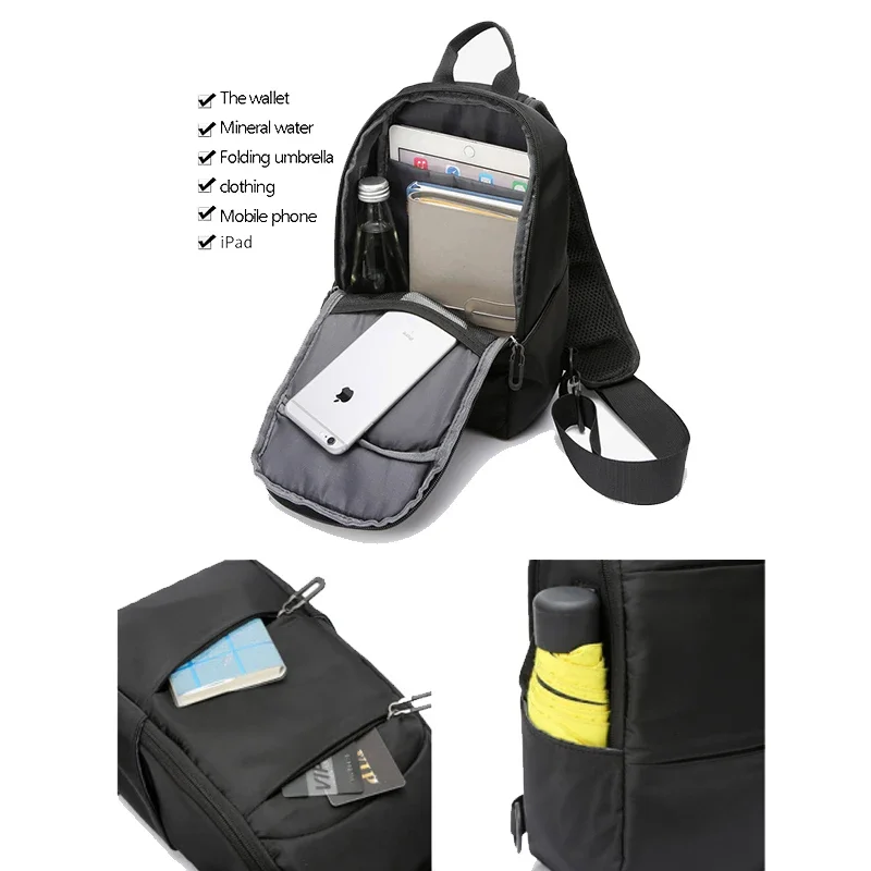 Men's waterproof USB crossbody fashion designer bag. - Image 4