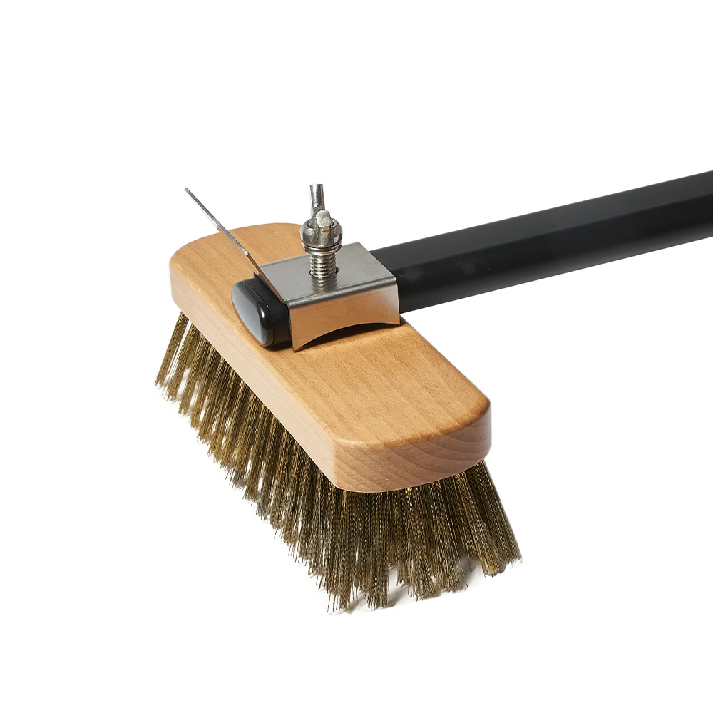 Onilini 12/13/14inch with Brush Hard Anodized Pizza Peel Long Handle Commerical Pizza Oven Cleaning Brush Oven Accessories