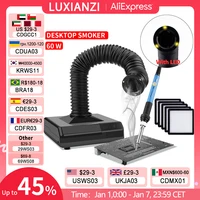 LUXIANZI Fume Extractor Smoking Instrument With LED Light 220v Activated Carbon filter Sponge Solder iron Smoke Absorber 1