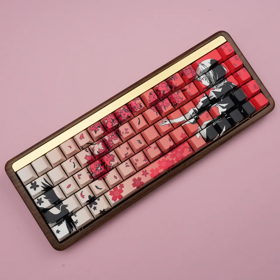 wooting60he+ raven sakuraキーキャップ EgoisticArts Raven Sakura Keycaps Custom Cherry Profile