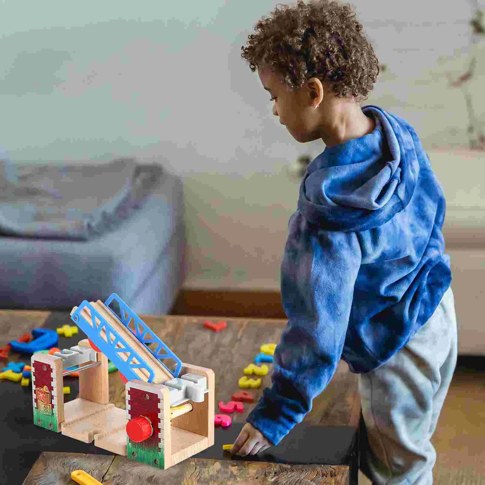 Train Track Accessories Wooden Educational Toys Washable Railway Scene Prop Lifting Bridge Plastic Toddler