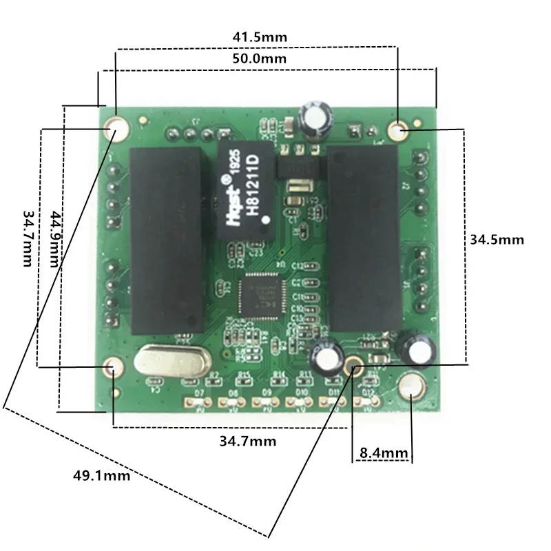 모듈 용 회로 기판 10/100mbps 5 포트 스위치 PCBA 보드 OEM 마더 보드 이더넷 스위치 12V 5 인터럽터 12v