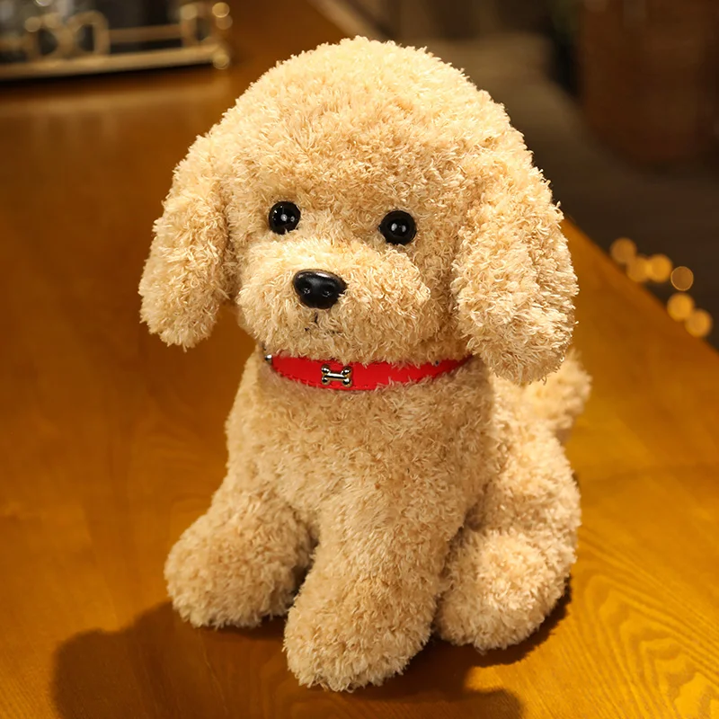 puppy Teddy dog plush toy simulation dog for children's companion toys, realistic plush teddy dog Plush animal Home decoration