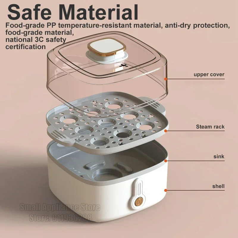 Vegetable Steamer Rice Cooker- Big Capacity Electric Steam Appliance with Timer for Healthy Fish, Eggs, Vegetables, Rice