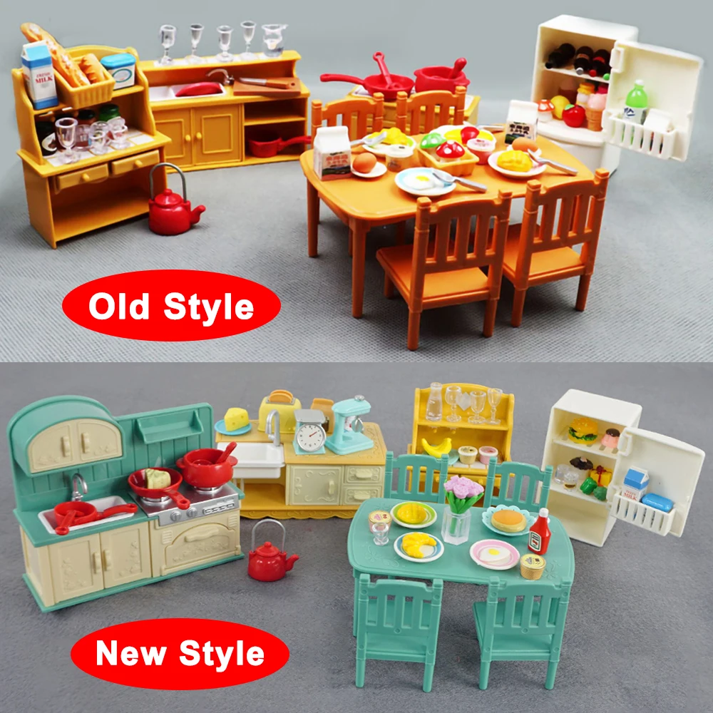 Kitchen Cookware Set Toys 1/12 Montessori Dollhouse Miniature Furniture Food Accessories Reindeer Mystery Box For Christmas Gift doll house toys dollhouse furniture set