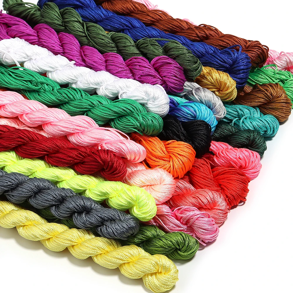 Clothing Accessories Polyester Rope 14-28Yards/Lot 1mm 1.5mm Braided Polyester Thread Cords For Ornament Making DIY Crafts Sewing Materials Clothing Accessories