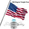 Flag Pole Rings，Aluminum Alloy 360° Rotating Anti Wrap Flag Mounting Spinning Ring Clips for 0.75-1.02 Inch Diameter Flagpole 3