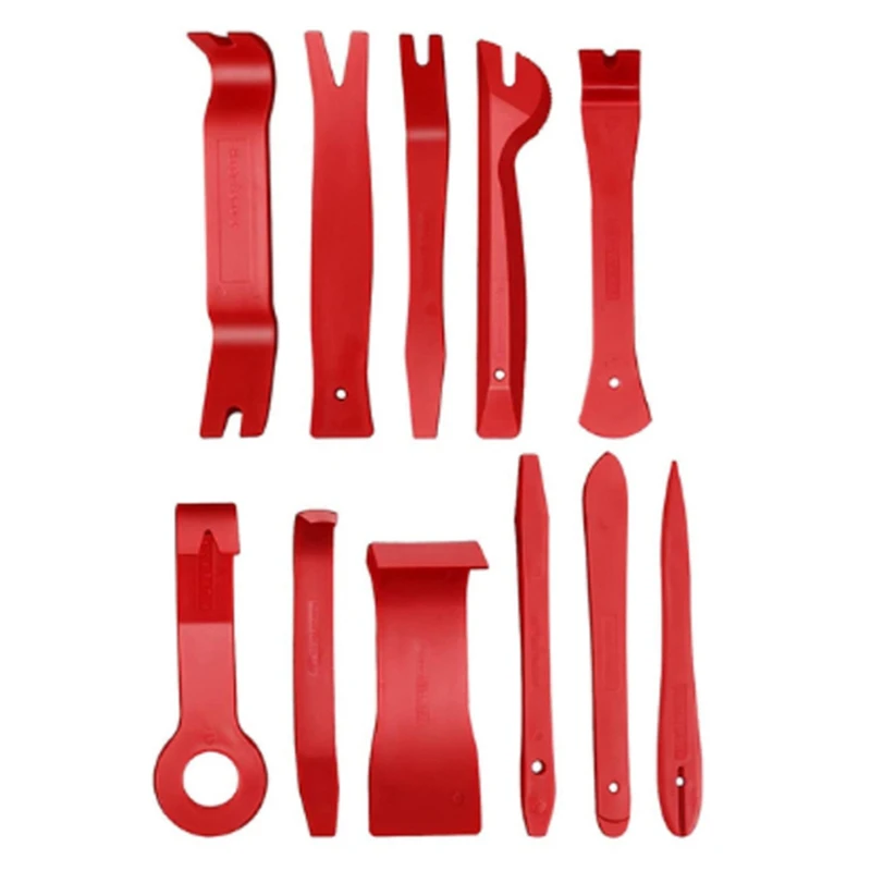 

11Pcs Disassembly Tool Kit Pry Plate Rubber Buckle Doornail Buckle Screwdriver Fastener Clip Disassembly Repair Tool Kit Red