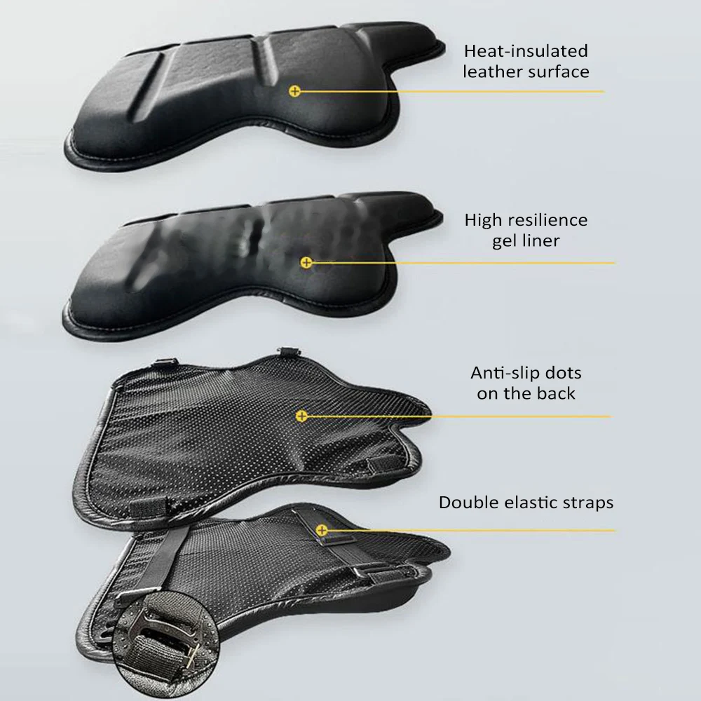 Motorcycle Gel Seat Cushion for Comfortable Travel High Elasticity Non-Slip Leather Seat Pad for Long Rides