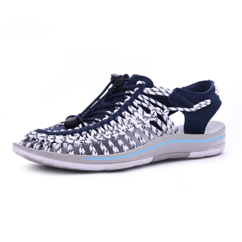 Large Size 38-48 Summer Men's Braid Sandals Outside Wear Leisure Beach Shoes