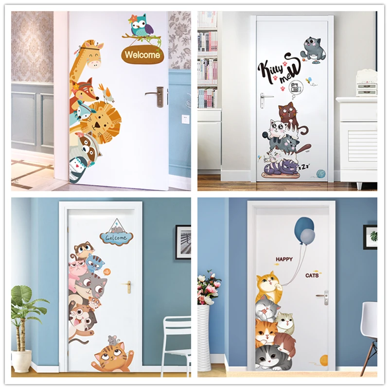 Animal Wall Decals Vinyl DIY Cartoon Home Decor Stickers for Kids Room Baby Bedroom Children Nursery Fridge Door Decoration | Дом и сад