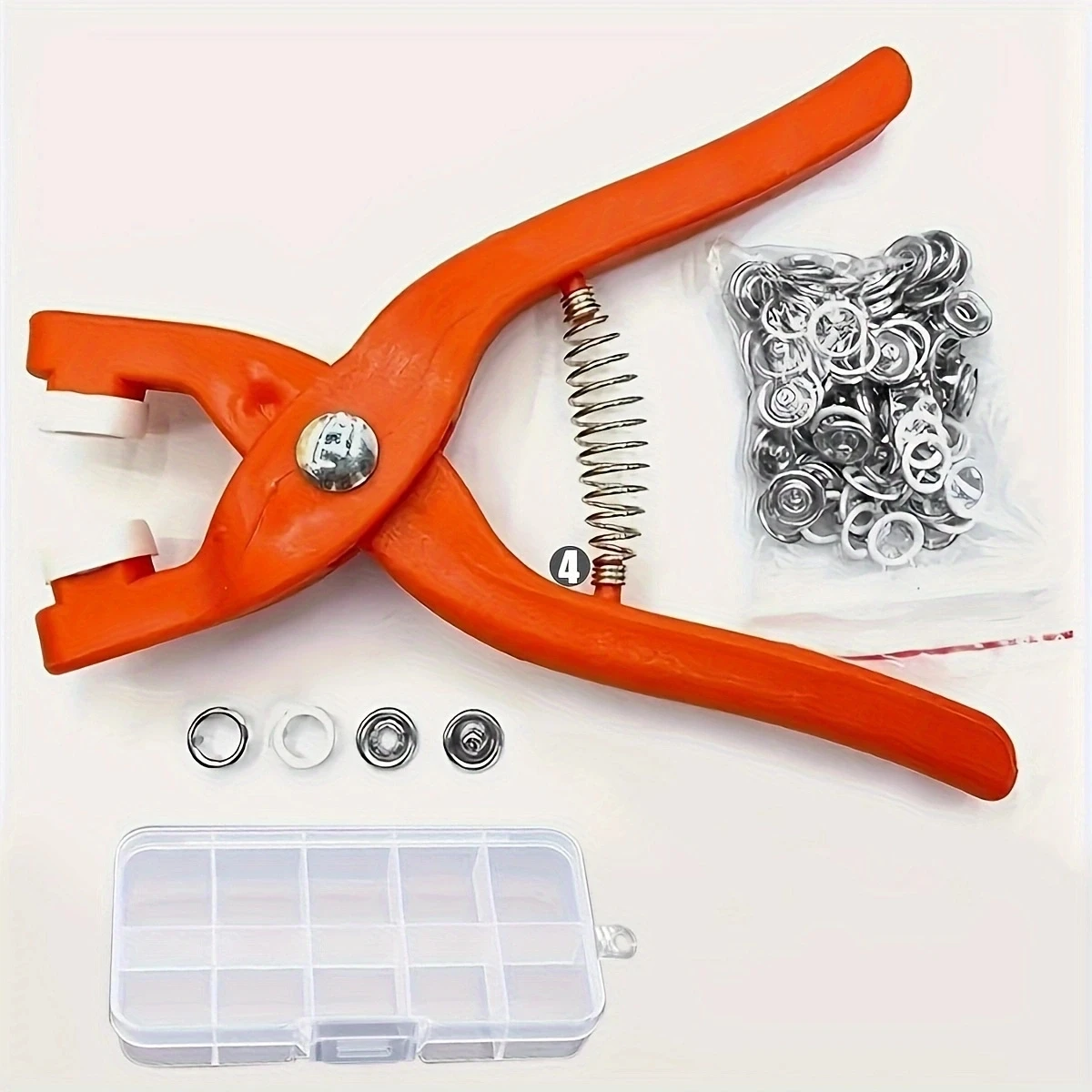 

1pc Clothing button mounting tool set Plastic tool pliers button Storage box.