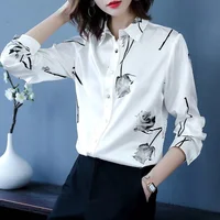Woman Spring Autumn Style Blouses Shirts Lady Casual Long Sleeve Turn-down Collar Flower Printed Blusas Tops DF4851 - Image 3