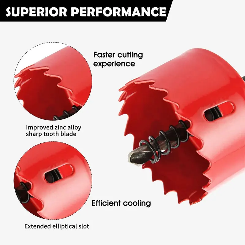 Hole Saws 1PC 20mm-200mm M42 Bi-Metal Drill Bit Cutter Carpentry Cutting Metal Plastic Iron Hand Tools