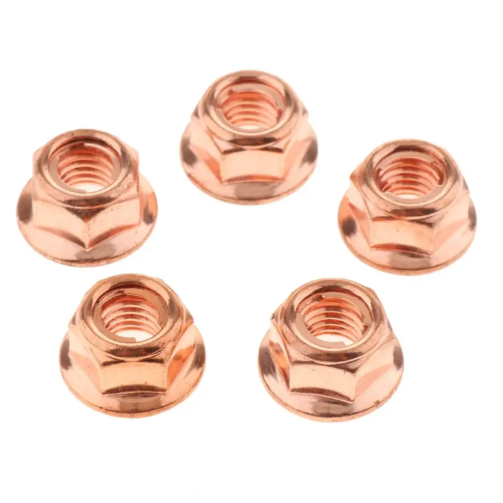 EXHAUST NUTS HEAD STUD NUT M8 HEX COPPER SELF LOCKING exhaust gasket for E30