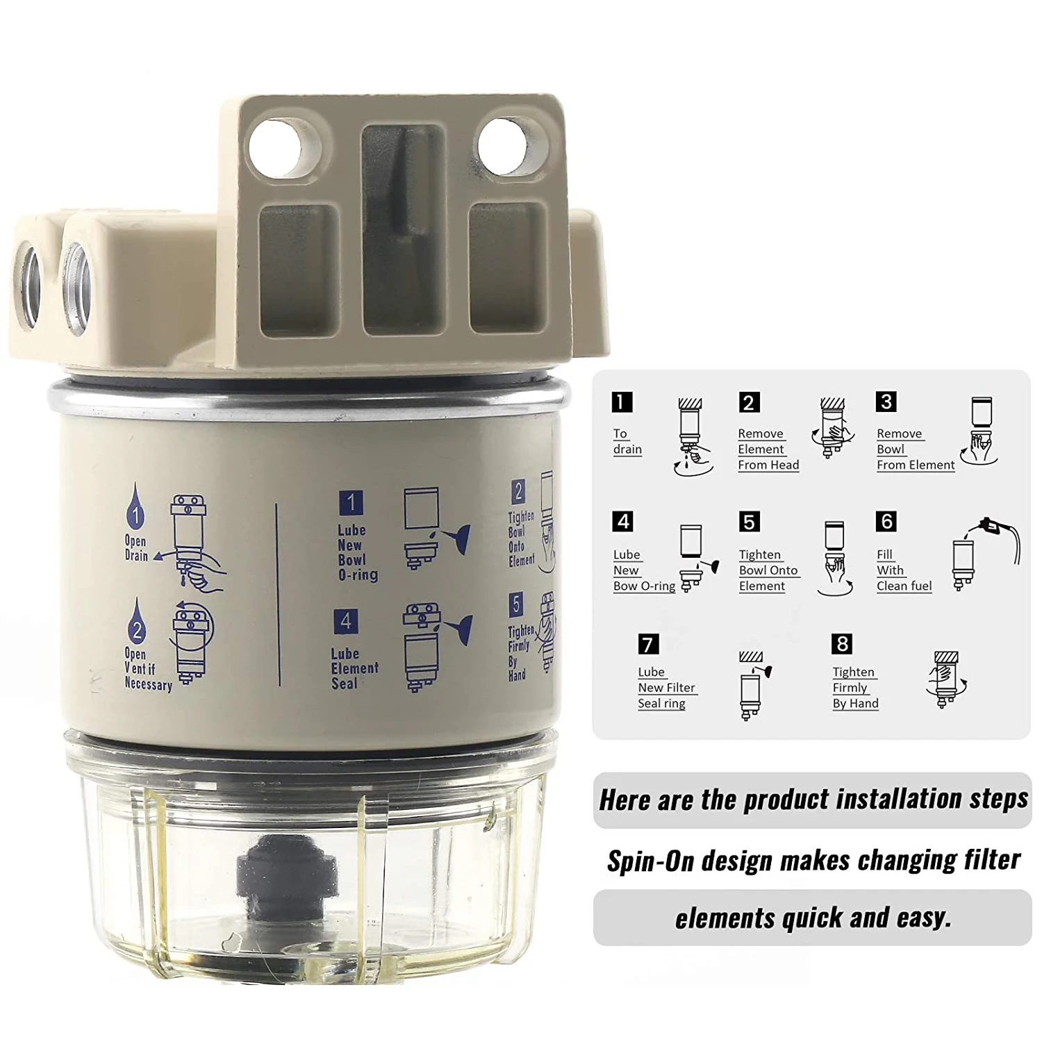 R12T Fuel/ Water Separator Filter diesel engine fuel filter fuel filter water separator For Racor 140R 120AT S3240 NPT ZG1/4-19 Automotive Parts Complete Combo