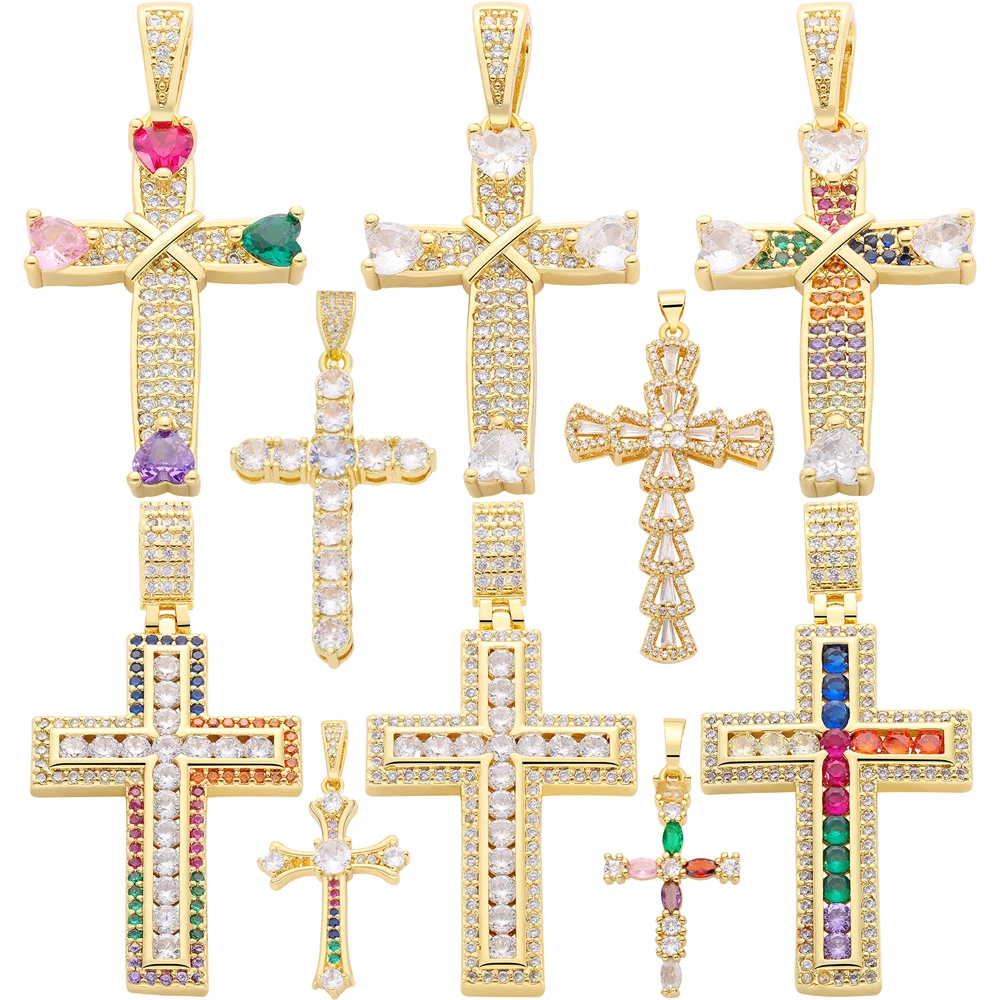 Juya handgemachte Talisman Gebet religiösen Schmuck machen DIY 18 Karat echt vergoldet kreative christliche Kreuz Charms Lieferungen