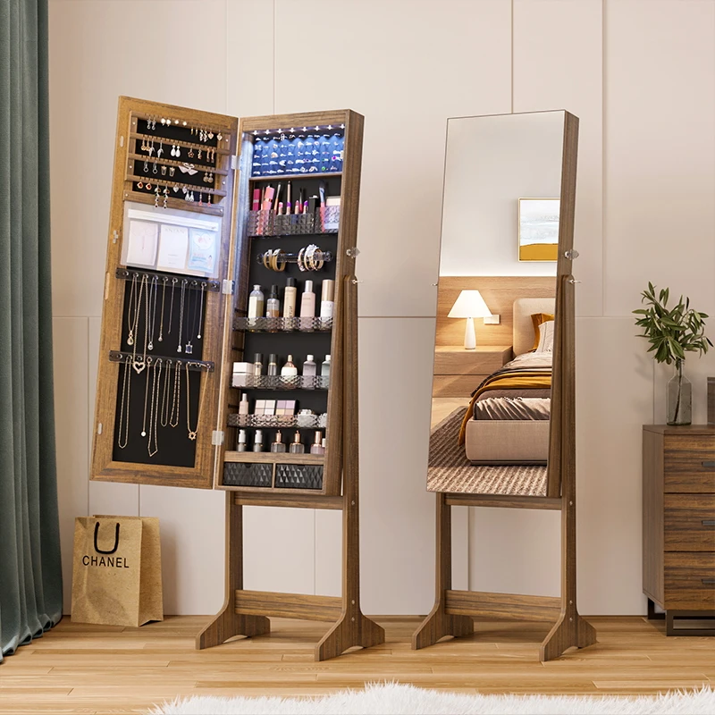 Dressing mirror, bedroom, multifunctional jewelry storage household full body mirror