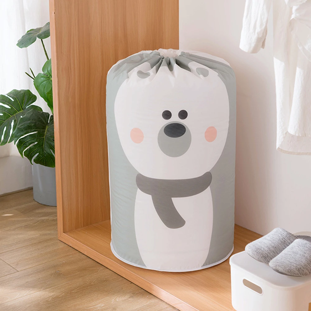 코튼 담요 침대 커버 수납 가방, 접을 수 있는 옷, 옷장 수납 가방, 곰 모양, 대형 장난감 정리함, 컨테이너