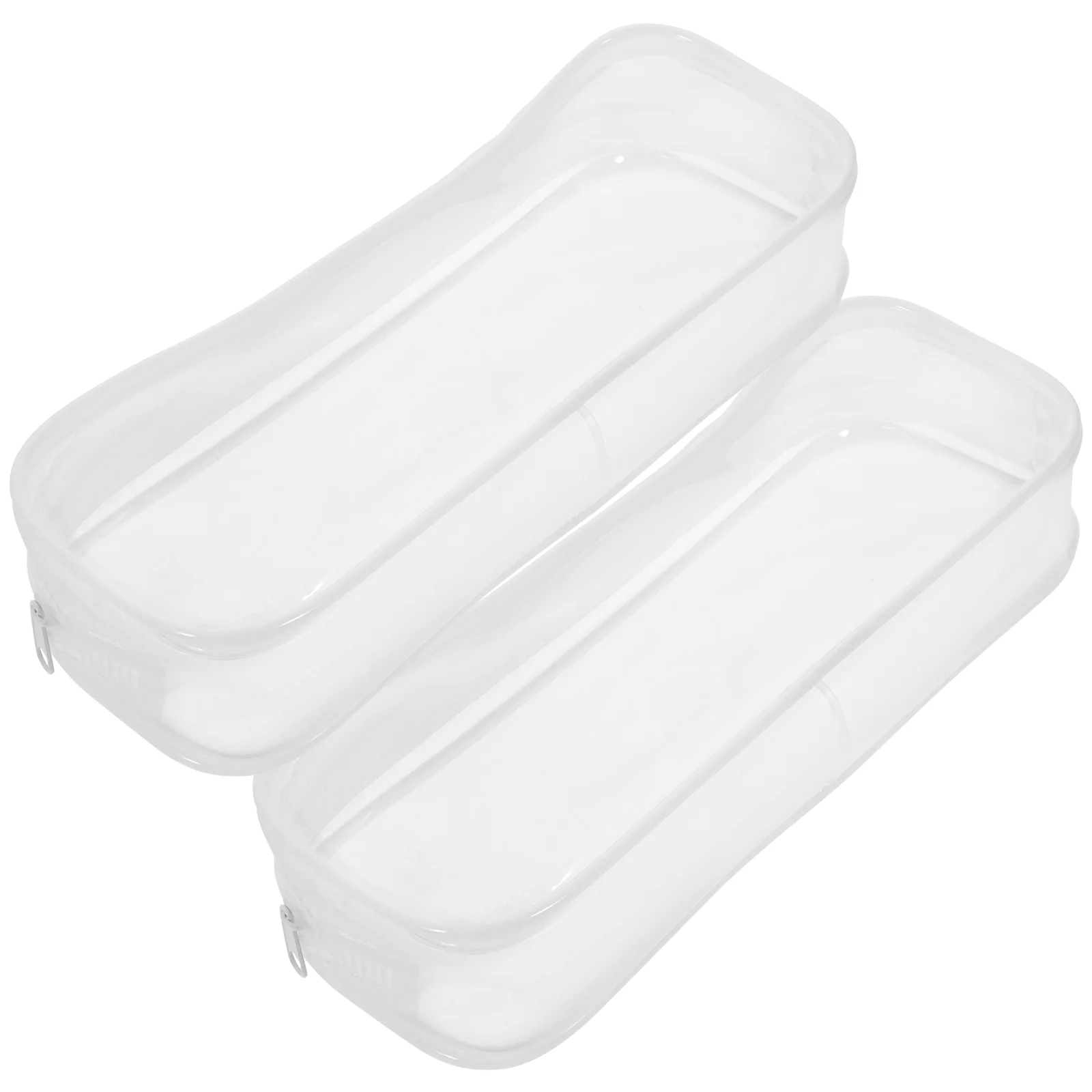

2 Pcs Transparent Pencil Case Large Storage Bag Zipper Multi-function Pvc Child