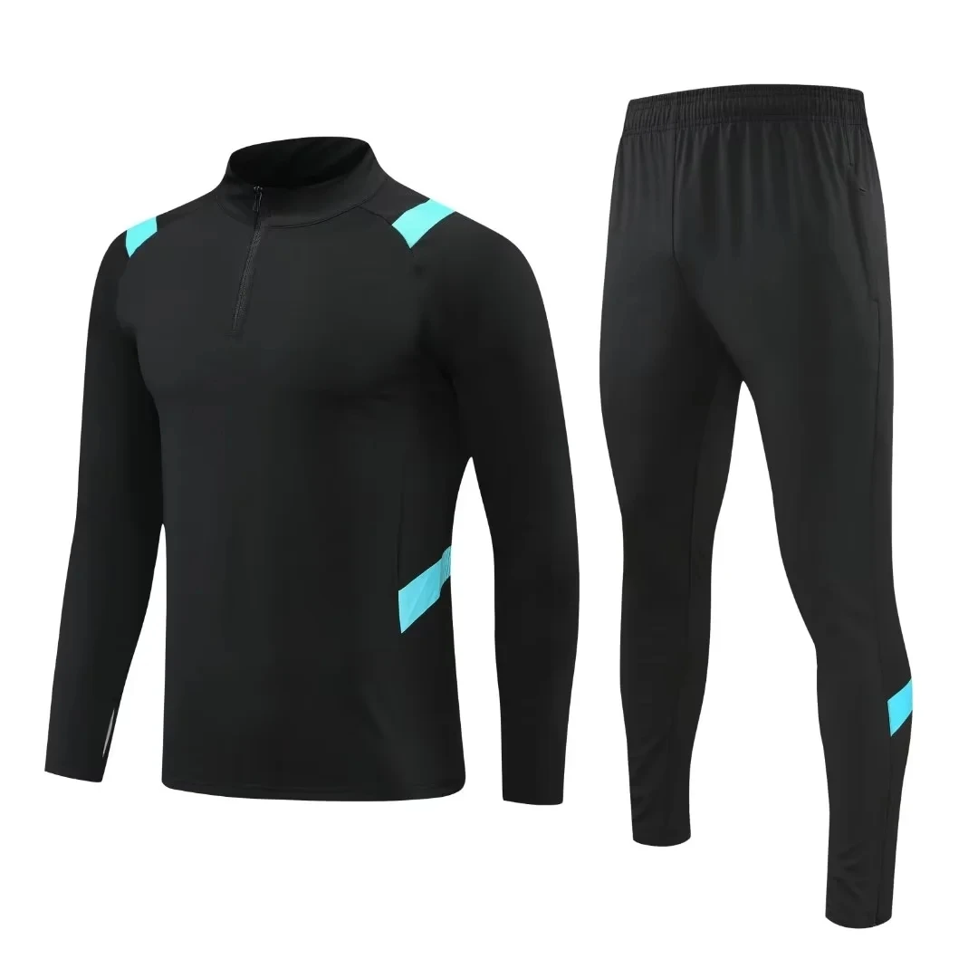 Adults Soccer Tracksuit Winter Men's Long Sleeves Training Suit Warm Up Soccer Training Sportswear