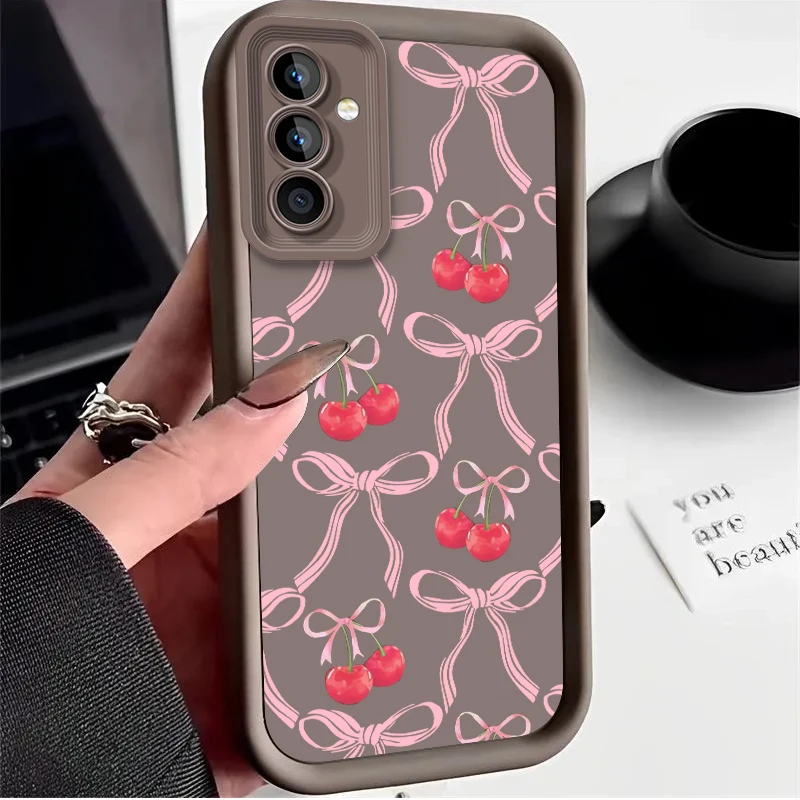 Charming Pink Bow Cherry Phone Case Cover