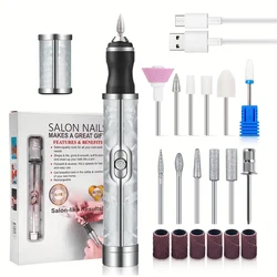 Portable Electric Nail Drill Set - Professional 4 - Speed Manicure & Pedicure Kit for Salon - Quality Nail Care (White Set)