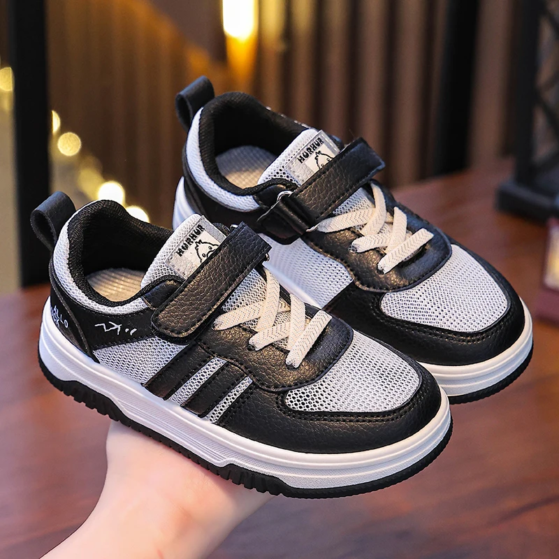 thumbnail image 1 of 2024 primavera y otoño nuevos zapatos deportivos transpirables informales versátiles para niños zapatos blancos pequeños y medianos zapatos de malla, 1 of 5