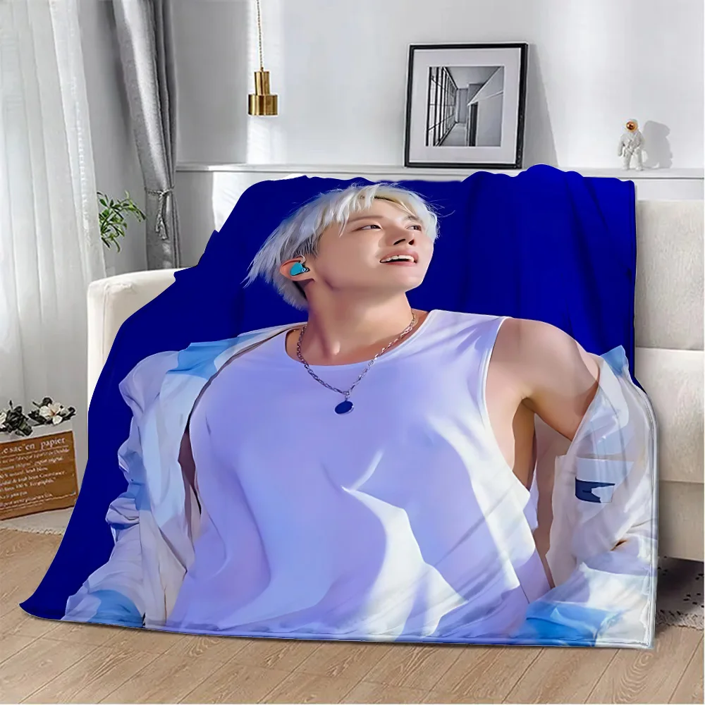 Cartoon Printed Blanket B-BT21S Picnic Blankets Warm Blanket Soft and Comfortable J-Jung HoseokS Home Travel Birthday Gift 5