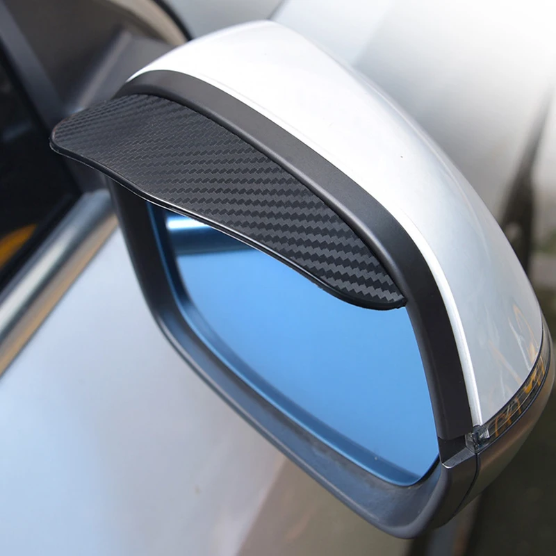 Rearview Mirror Protector Rearview Mirror Rearview Mirror Cover Carbon Fiber Mirror Cover 2 Piece Rearview Mirror Eyebrow Rain Shield Thickened Carbon FiberTexture Eyebrow Cover Universal Rear View Side Mirror Shield
