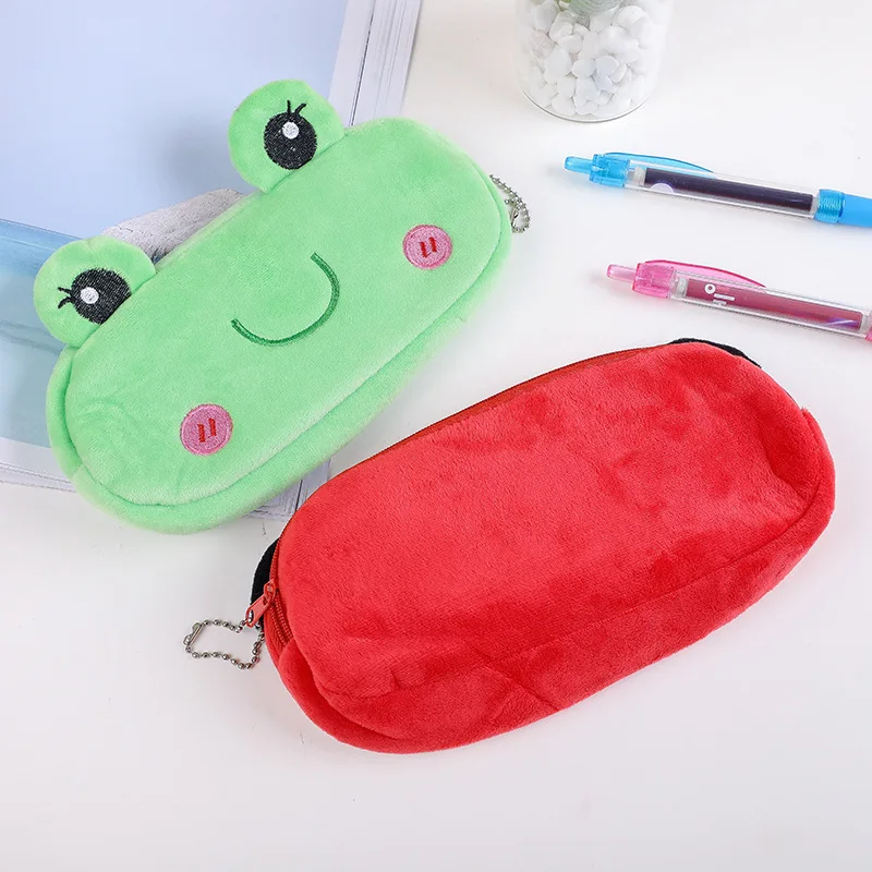 

Kawaii Animal Shape Pencil Case Cute Plush Zipper Pouch Student Stationery Storage Pen Bag For Child School Supply Organizer