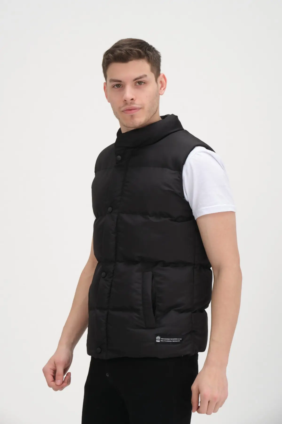 

Black Men's Inflatable Vest Fleto Pocket Jacket & Outerwear