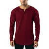 Plain Mens Casual Hip Hop Tops Slim Fit Long Sleeve V-neck T-Shirt Gym Bodybuilding Sport Cotton Shirts Fitness Muscle Clothing 6