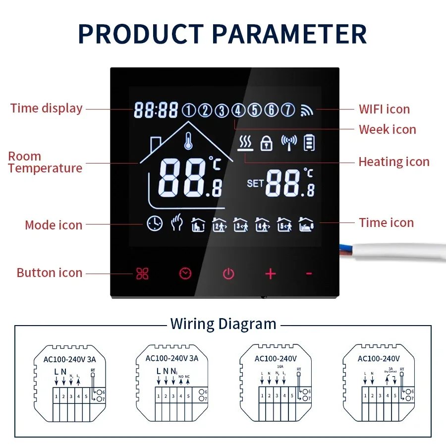 WiFi Smart Thermostat - Ultimate Temperature Controller with Voice Assistant Integration