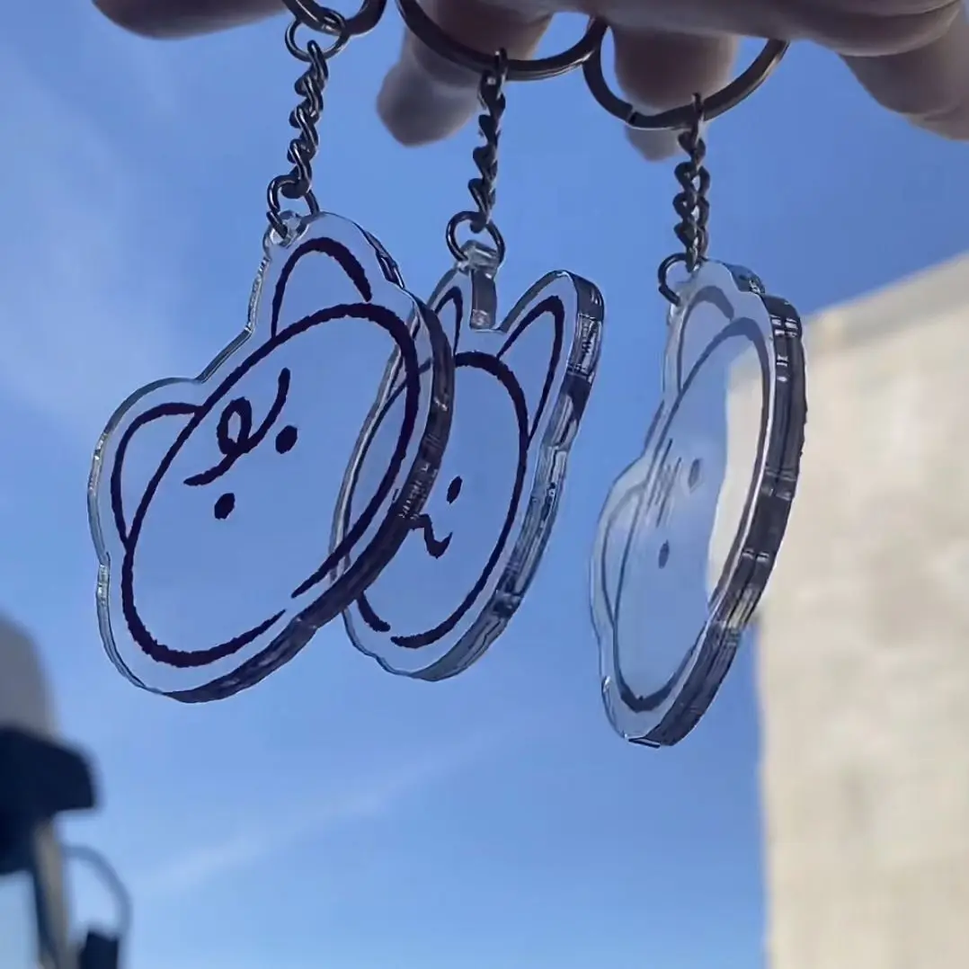 Anime Love and Deepspace Sylus Acrylic Three Cats in A Row Keychain Creativity Cartoon Keyring Q Version Delicate Xmas Gifts anime keychain