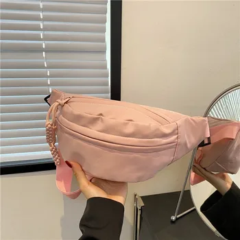 Borsa da petto Borsa a banana per donna Marsupio a tracolla con tracolla in tela Marsupio da corsa Marsupi casual Borsa da cintura sportiva a mezzaluna