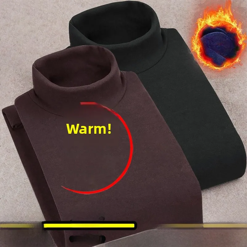 Half turtleneck [solid color] coffee + black