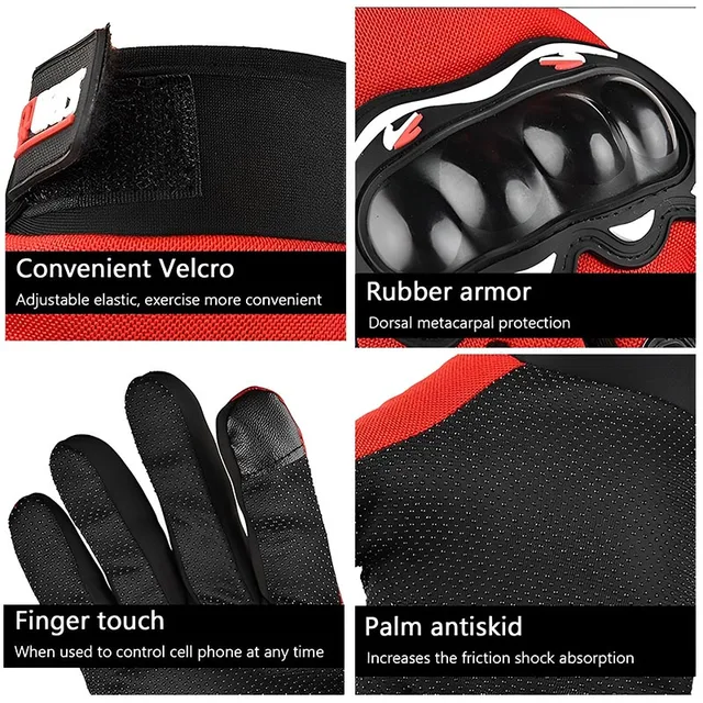 Motorcycle Gloves Breathable Full Finger Racing Hard Shell Gloves Outdoor Sports Protection Riding Cross Dirt Bike Gloves 4