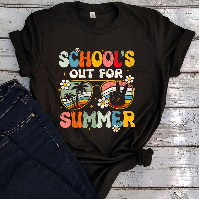 Schools Out for Summer Shirt Happy Last Day of School Tee Summer Holiday Top Classmates Vintage Clothes