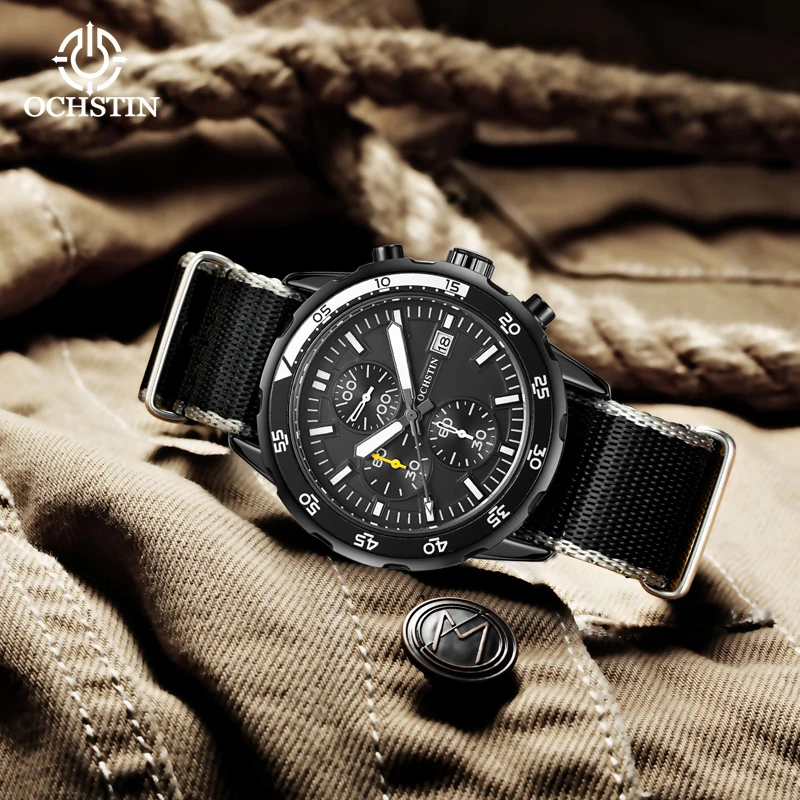 Ochstin 2024 New Creative Nylon Series Casual Simple and Multi functional Quartz Movement Men's Watch Quartz Watch